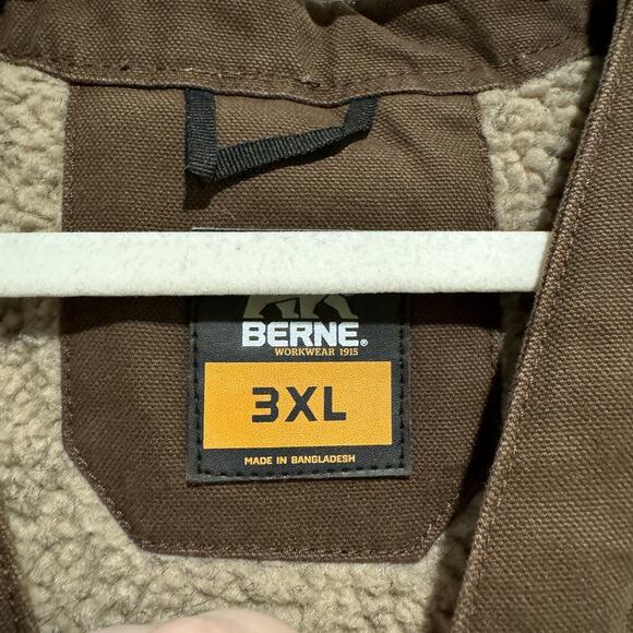 Berne Brown Heartland Sherpa Lined Washed Duck Vest Mens 3XL - Picture 4 of 8